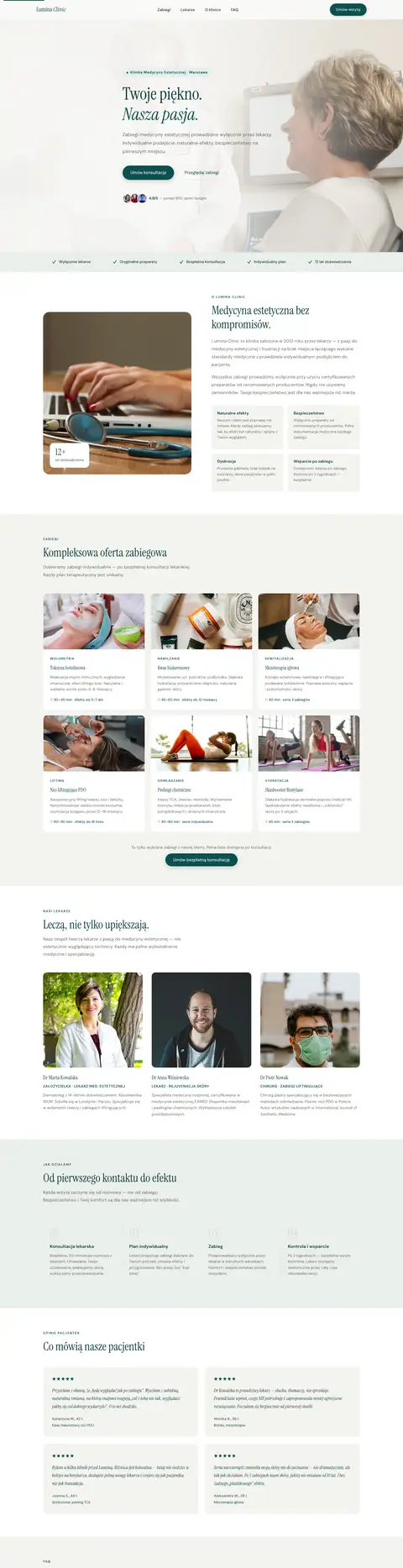 Lumina Clinic: Strona kliniki medycyny estetycznej: zabiegi, cennik i umawianie konsultacji.